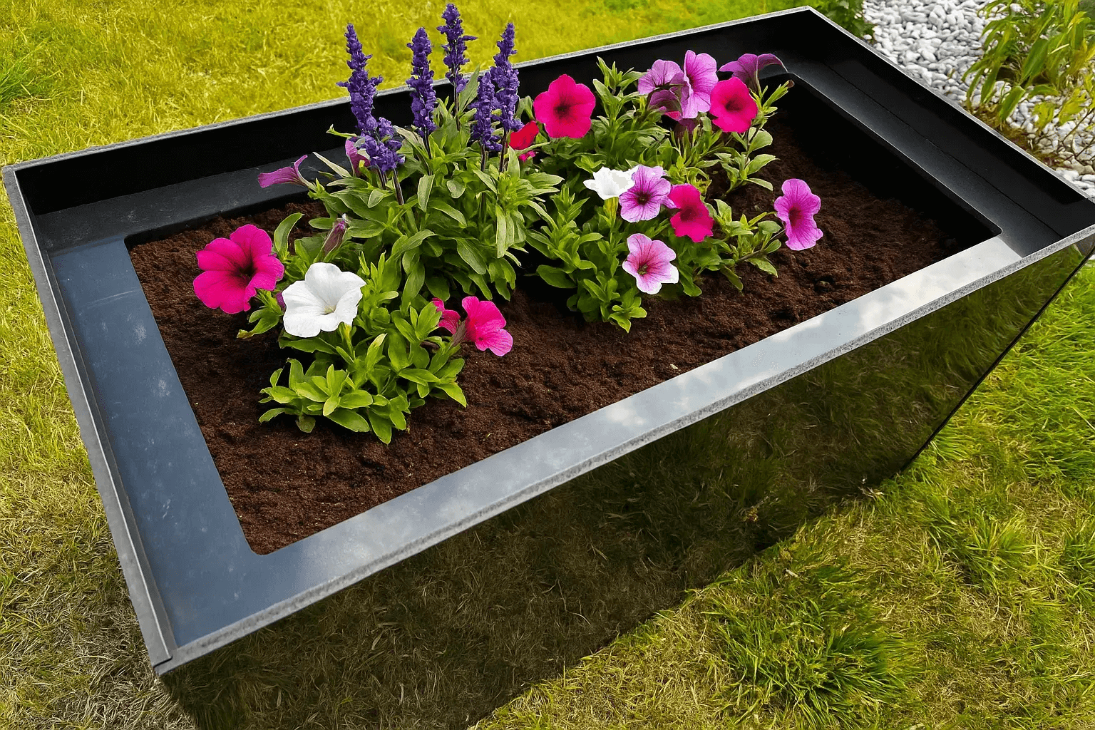 Velký truhlík - ekologický truhlík z recyklovaných materiálů, rozměr 80×40×40 cm